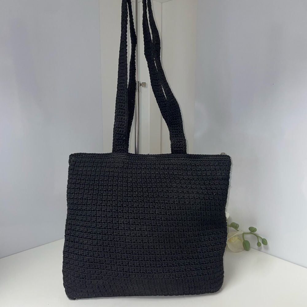 The Sak Black Crochet Shoulder Bag